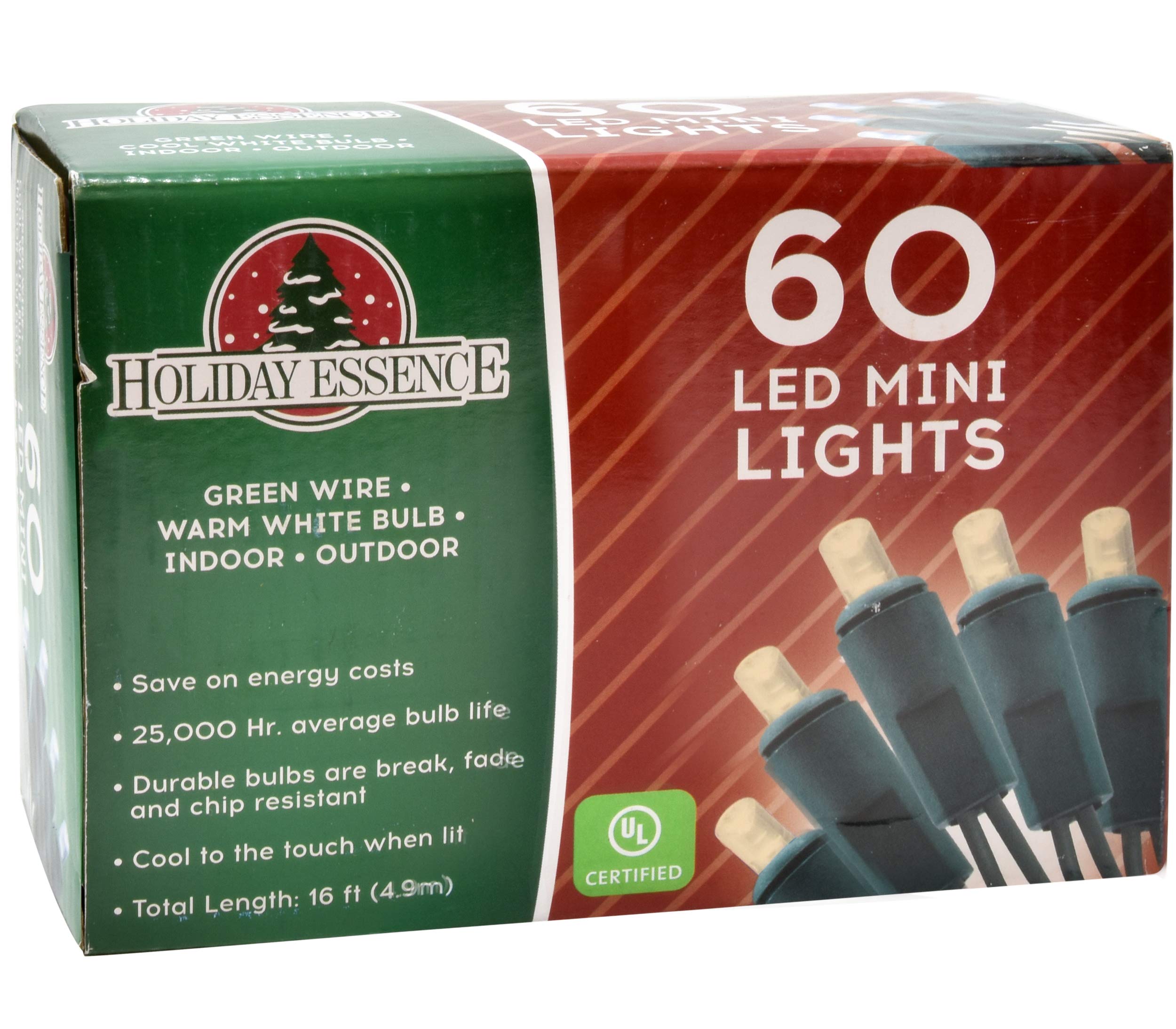 Amazon.com: Holiday Essence 60 LED Mini Warm White Christmas